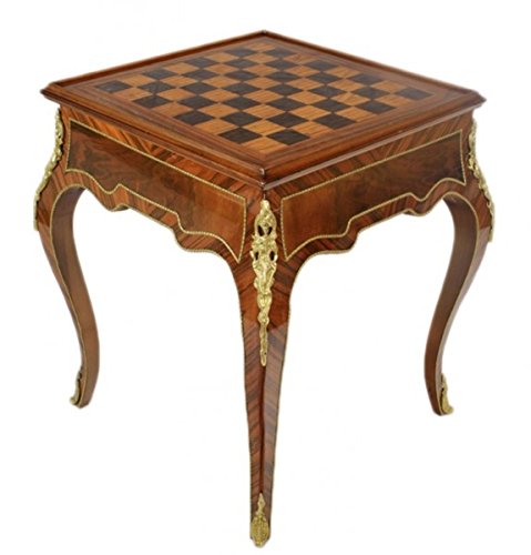 Casa Padrino Art Deco Spieltisch Schach/Backgammon Tisch Mahagoni Braun L 60 x B 60 x H 71 cm - Möbel Antik Stil Barock