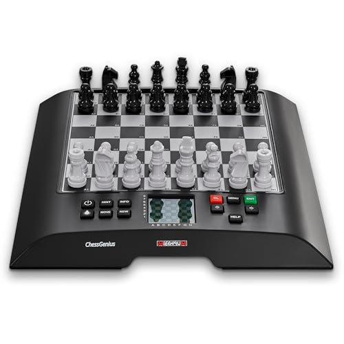 MILLENNIUM ChessGenius M810 Version 2024 - Schachcomputer mit bis zu 2050 ELO, Leichtgängiges Drucksensorbrett, magnetische Figuren, beleuchtetes Display